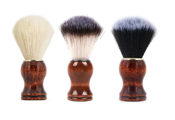 Customize logo-Wood handle Nylon/boar bristle shaving brushes for men beard care grooming tool