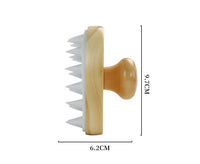 Engrave logo-Wood handle hair brush silica gel wash brush massage brush wholesale