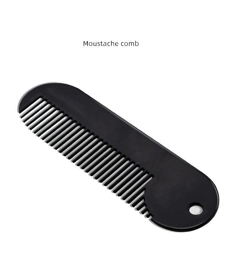 Engrave Logo-Mini Black Alloy Comb Key Chain Style moustache Comb For ...
