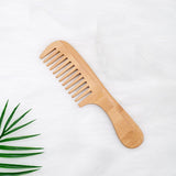 Handmade Bamboo Wood Comb Wide Tooth Comb With Handle For Hair/Beard Makeup tool