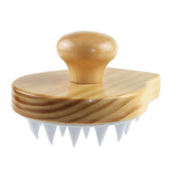 Engrave logo-Wood handle hair brush silica gel wash brush massage brush wholesale