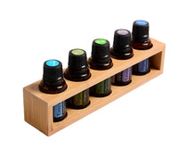 Customize Logo-Handmade Display stand bamboo essential oil box 5 grids Hanger Rack Storage box