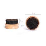 Engrave LOGO-New Kind Beech Wood Handle Brush Boar Bristle Beard Brush Men Beard Care Tool Grooming