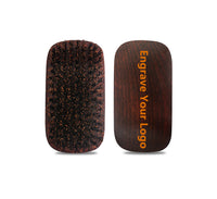 Engrave Logo-New design Beech wood boar bristle beard brush square handle medium hard brush grooming tool