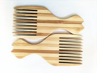 Customize Logo-Bamboo Fork Comb Pick Comb afro Beard Comb Wide Tooth brush
