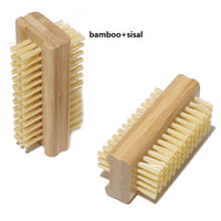 Engrave logo- Handmade bamboo handle boar bristle nail brush sisal brush hand wash brush wooden nail cleaning tool