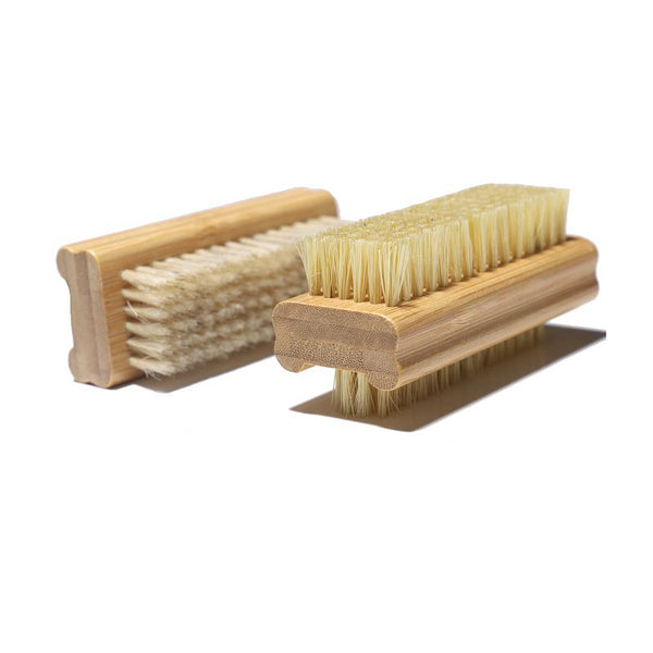 Engrave logo- Handmade bamboo handle boar bristle nail brush sisal brush hand wash brush wooden nail cleaning tool