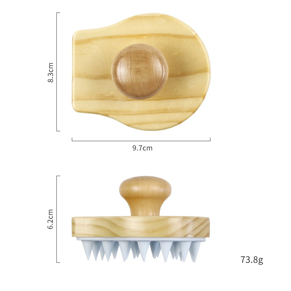 Engrave Logo-Wood Wash hair brush soft silica gel brush body bath brush massage