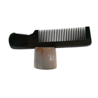 Customize Logo-Handmade natural Fine Tooth black ox horn comb hair care grooming makeup
