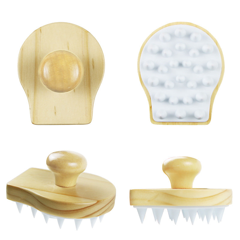 Engrave Logo-Wood Wash hair brush soft silica gel brush body bath brush massage