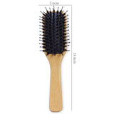 Customize Logo -Handmade airbag brush women hair care tool beech wood handle boar bristle+nylon fiber