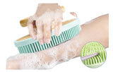Engrave logo-bamboo handle silica gel wash brush Bath Brush Body Brush Body Cleaning Brush For Shower