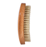 Customize Logo-360 wave Palm Brush Curved Wave Brush With Soft White Boar Bristles Hair Brush