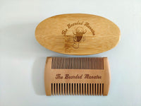 25sets beard brush+combs engrave logo