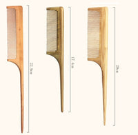 Customize Logo-Natural Wood comb Fine tooth tail comb long handle comb beard care hair comb