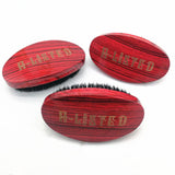 Customize Logo-360 Wave brush Red Beech Wood Handle Boar Bristle Brush For Men Beard Care Makeup Grooming