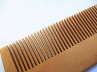 Customize Logo-Peach Wood Comb Square Fine Tooth Comb For Beard/Hair No-static Massage Hair Makeup