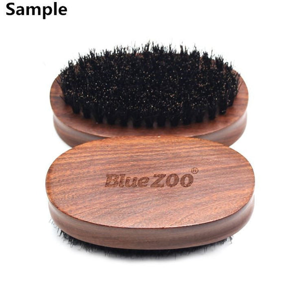 Customize Logo-Goldensandalwood Handle Boar Bristle Brush For Men Beard Care Makeup Grooming