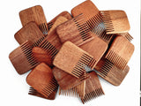 Customize Logo-Red Wood Combs Mini Square Combs Beard Care Combs Wooden Combs