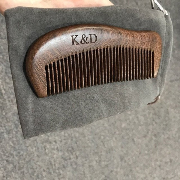Customize Logo-Black Golden Sandalwood Comb Smooth Comb For Hair/Beard 5"(12.8cm)