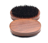 Customize Logo-Goldensandalwood Handle Boar Bristle Brush For Men Beard Care Makeup Grooming
