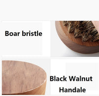 Customize Your Logo-Black Walnut Wood Handle Boar Bristle Brush For Men Beard Care Brush Makeup Grooming Tool Beard comb