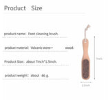 Engrave Your Logo-20pcs Wood Handle Foot Brush With Volcanic Stone Clean Foot  exfoliate dead gray dead skin