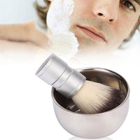Handmade Metal Handle Shaving Brush Shaving Bowl Nylon Bristle For Men Beard Grooming Tool Makeup Set