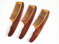 Engrave Logo-Red Wood Comb Beard Comb With Handle Comb Hair Brush Massage Comb