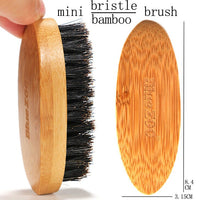 Customize Logo-New Kind Mini Bamboo Brush Boar Bristle Beard Care Brushes Hair Comb