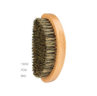 High Quality-Engrave logo-Beech Wood handle boar bristle beard brush Curve brush Great Bend handle brush hair brush