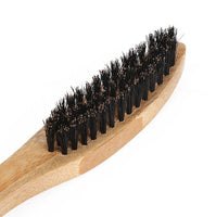 Engrave your logo-Bamboo wood beard care brush long handle boar bristle brushes for men beard grooming