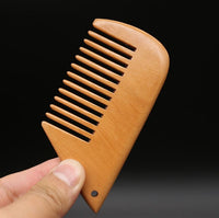 Customize Logo-New Kind Peach Wood Comb Comb Chain Beard Care Comb Pocket Size Wholesale