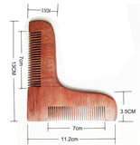 Customized Logo- Men Sideburns Molding Combs Whiskers Shapping Beard Combs L Wood Comb  Men Grooming Tools