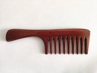 Handmade Redsandal Wood Comb Wide Tooth Comb With Handle For Hair/Beard Makeup Engrave Logo