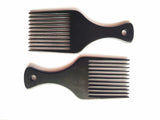 Customize Logo-Black Beech Wooden Comb Wide Tooth Beard Care Comb Fork Comb Afro Comb Pick comb hair brush