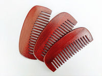 Customize Logo-Red Bamboo Wood Beard Comb Wide Tooth Beard Care brush hair combs makeup tool