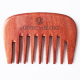 Customize Logo-Natural RedSandalwood Pocket Comb,Wide Tooth Beard Comb Hair Brush
