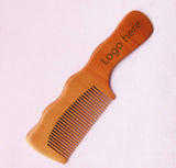 Peach wood comb wave handle beard care comb hair massage brush engrave logo