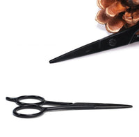 Stainless Steel Scissors Big Rings Round-tipped Scissors For Beard Eyebrow