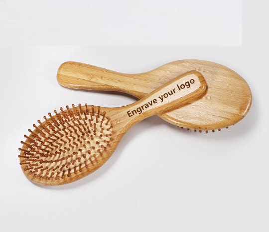 Customize Logo-Bamboo wood Brush For Hair/Beard Beard Care Comb Beard Brush Airbag brush
