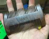 Customize Logo-GoldenSandalwood Comb Two Sides Tooth Comb For Hair/Beard care comb hair brush grooming tool