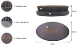 Customize Logo-Black Wood Handle Boar Bristle Brush For Men Beard Care Makeup Grooming