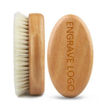 Customize Logo-Beech Wood Handle Woollen Brush For Men Beard Care Brush Makeup Grooming Baby Hair brush