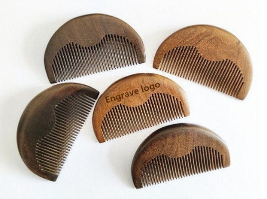 Customized-Greensandal Wood Fine/Wide Tooth Comb For Men Hair/Beard Care Grooming Comb Hair Brush