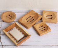 Customize Logo-Eco Friendly Natural Bamboo Soap Dish Tray Dish Rack Holder For Bathroom Soap Box