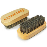 Customize Logo-New kind MINI Boar Bristle Brush For Men Beard Care Brush Hair brush Makeup Grooming