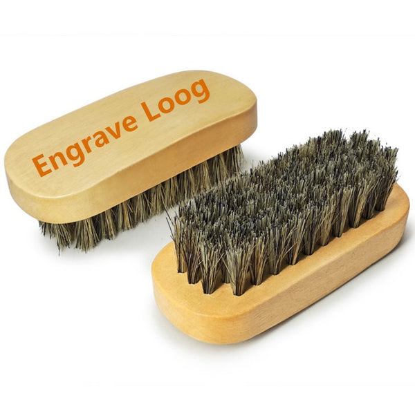 Customize Logo-New kind MINI Boar Bristle Brush For Men Beard Care Brush Hair brush Makeup Grooming