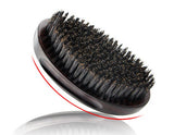 Customize Logo-360 Wave brush Beech Wood Handle Boar Bristle Brush For Men Beard Care Makeup Grooming