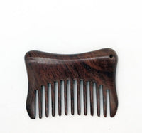 Customize Logo- 20pcs Premium Mini Wooden Combs Wide Tooth Black Sandalwood Wood Hair Comb Beard Comb for Men 8*5.3cm
